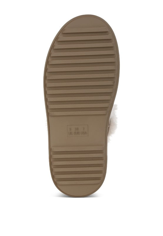 Stacey B's Bunting Faux Fur Collar Flatform Boots