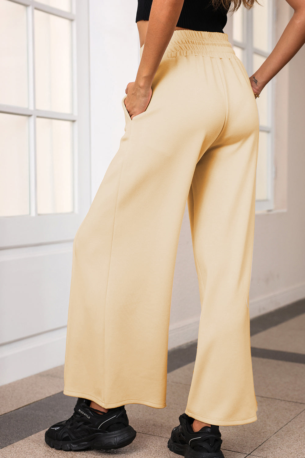 Stacey B's Drawstring Wide Leg Pants with Pockets