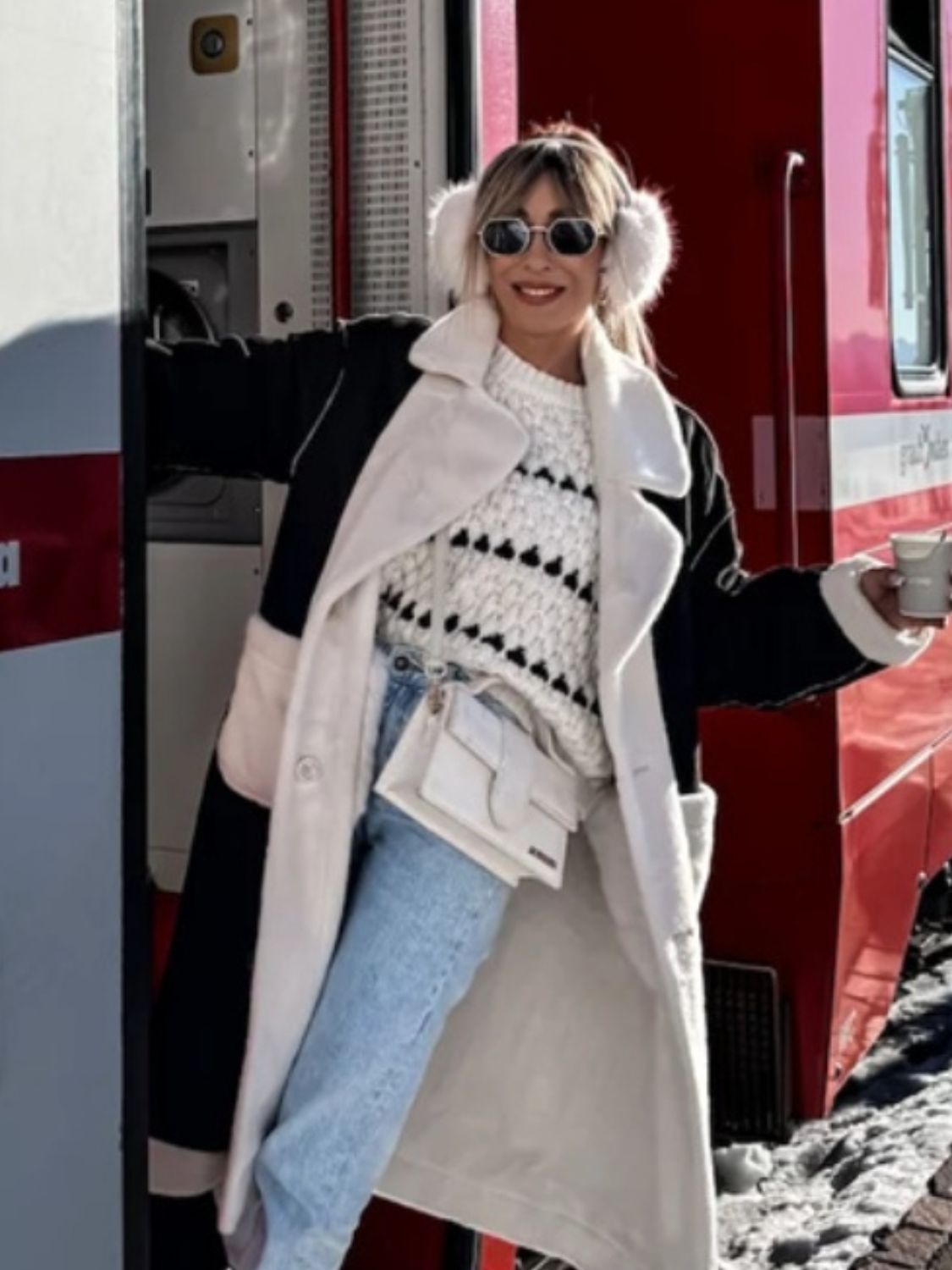 Stacey B's Contrast Round Neck Long Sleeve Sweater