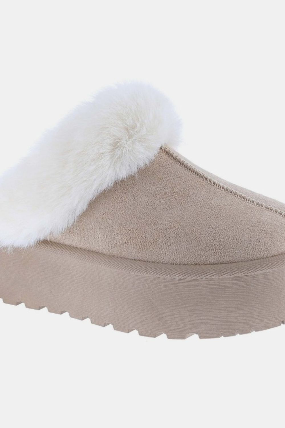 Stacey B's Thick Bottom Fur Trim Snow Slippers