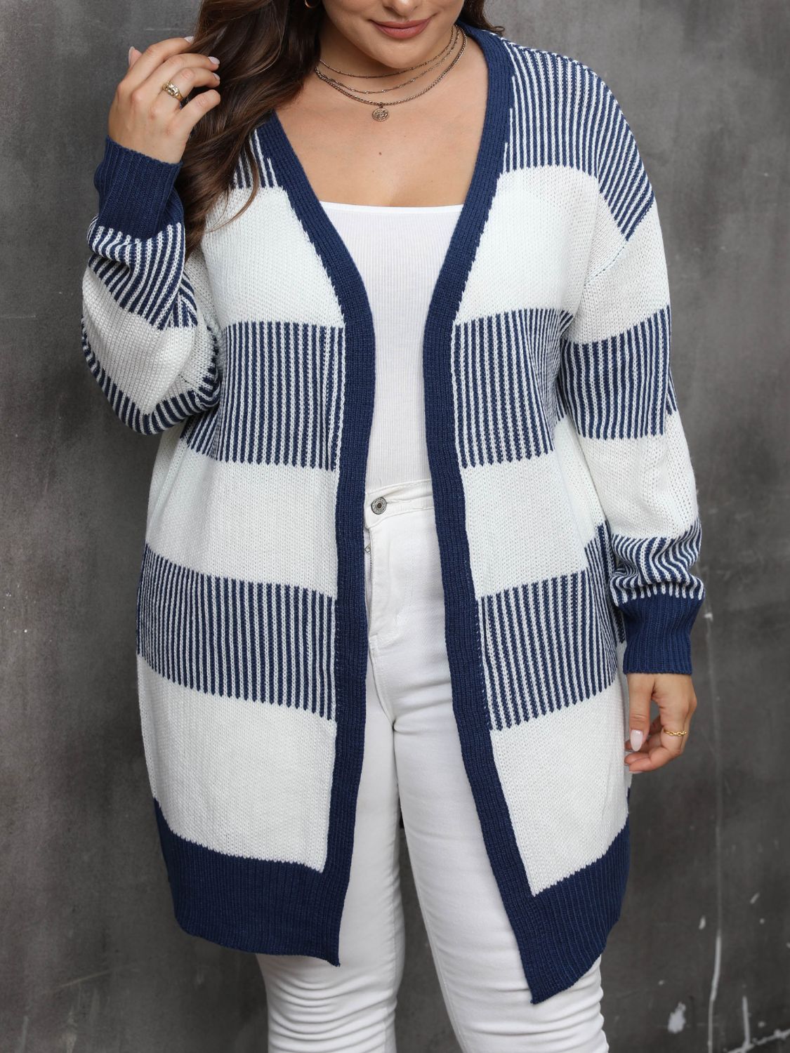 Stacey B's Open Front Long Sleeve Cardigan