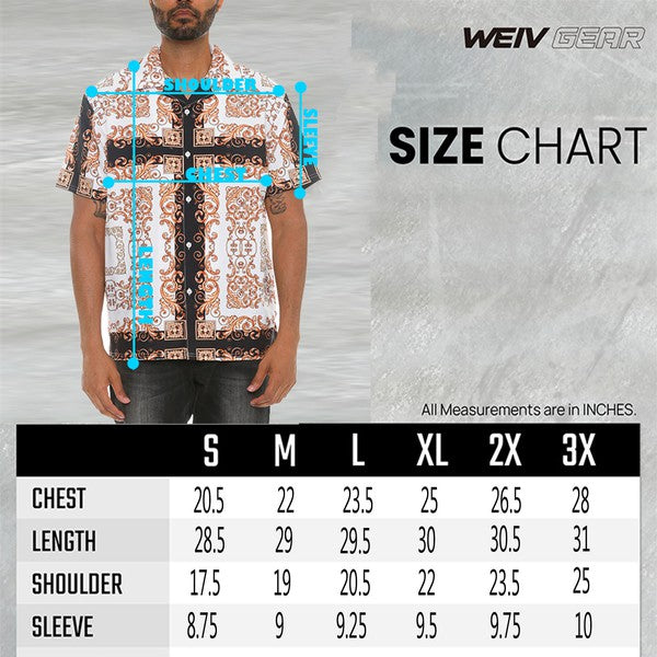 Stacey B's Mens Collared Print Button Down