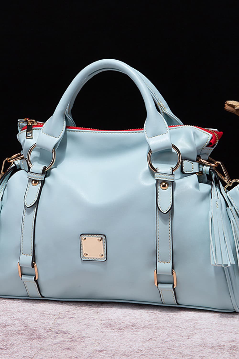 Stacey B's PU Leather Handbag with Tassels