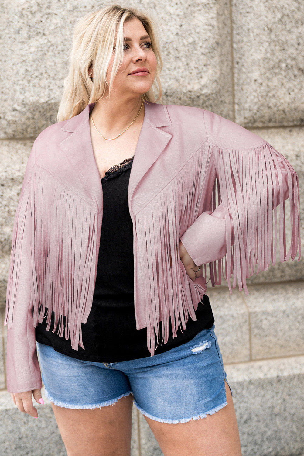 Stacey B's Fringe Open Front Jacket