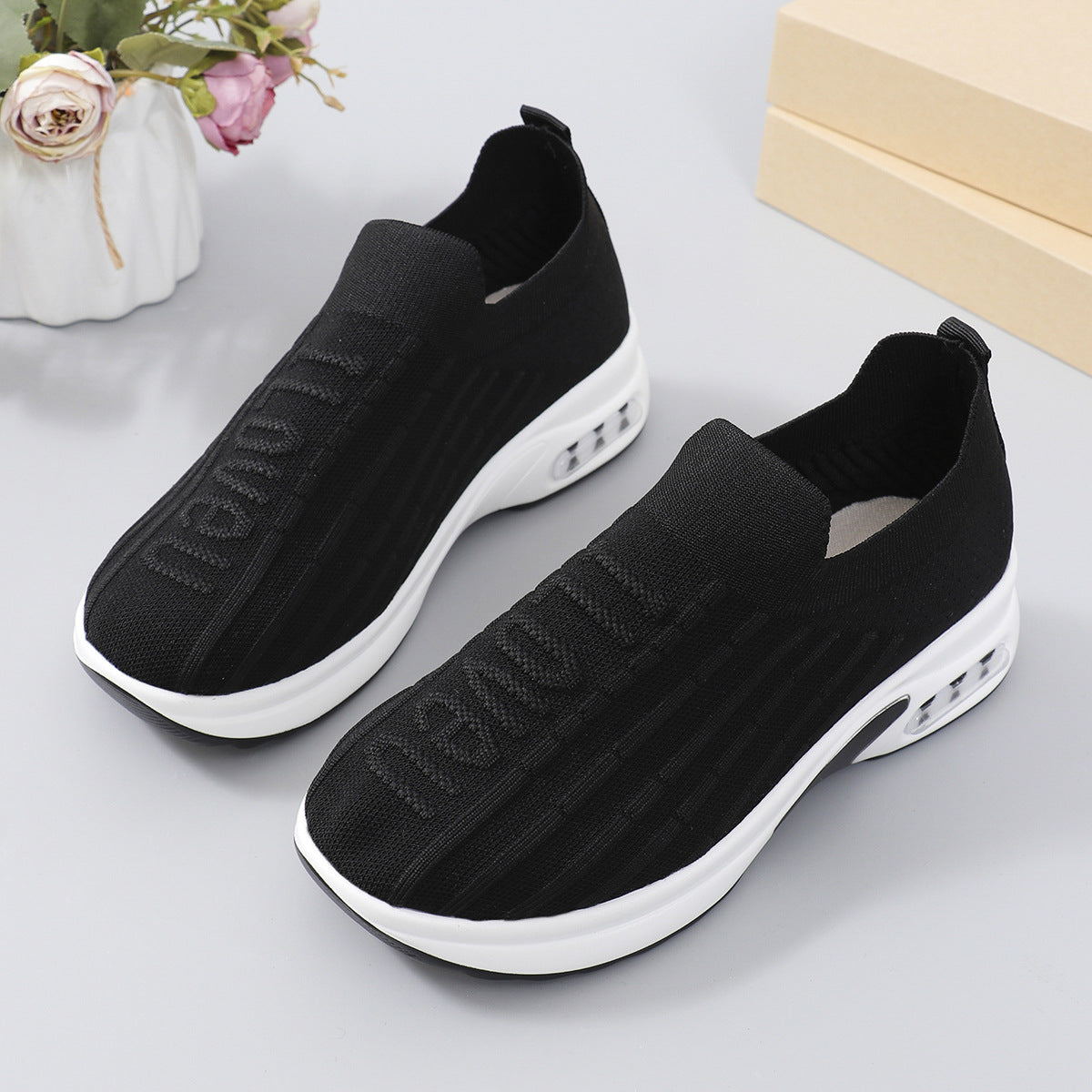 Stacey B's Round Toe Knit Detail Slip On