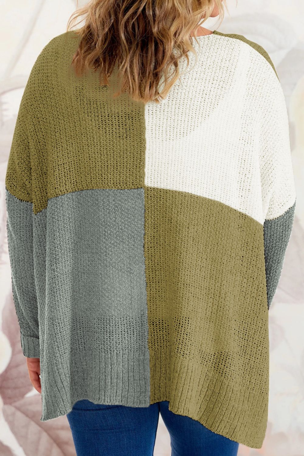 Stacey B's Color Block Round Neck Sweater