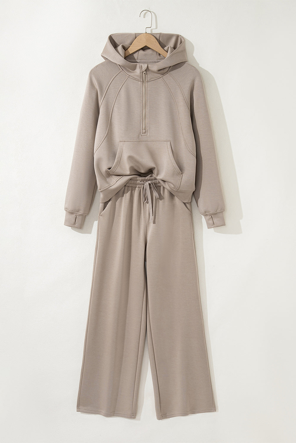 Stacey B's Jet Stream Half Zip Thumbhole Sleeve Hoodie Active Pants 2pcs Outfit