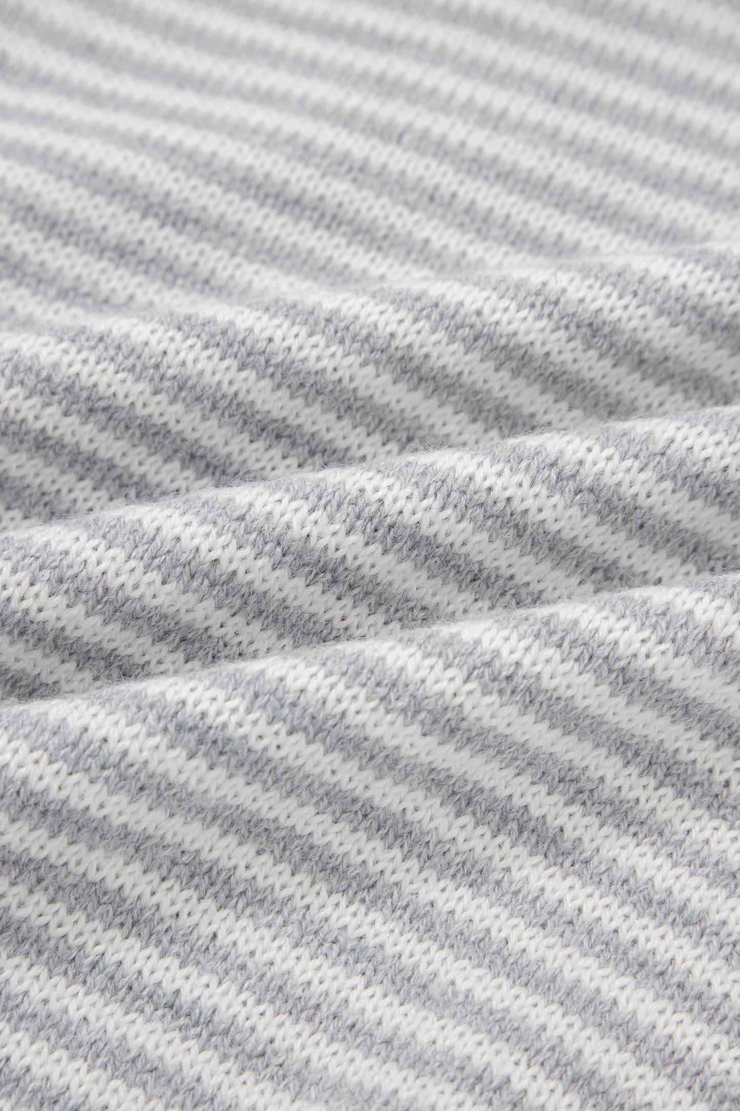 Stacey B's Gray Stripe Contrast Heart Pattern Valentine Knit Sweater