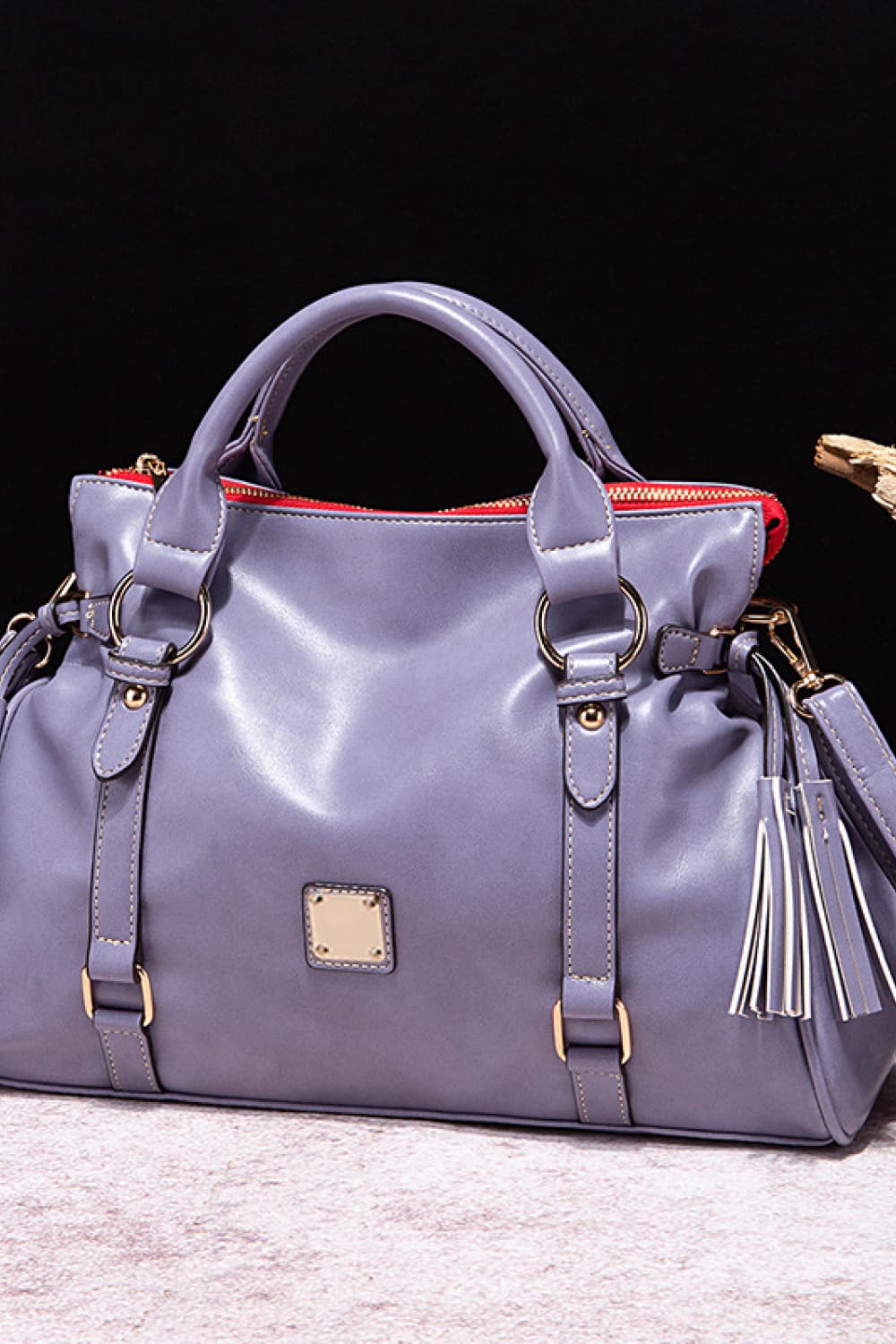 Stacey B's PU Leather Handbag with Tassels