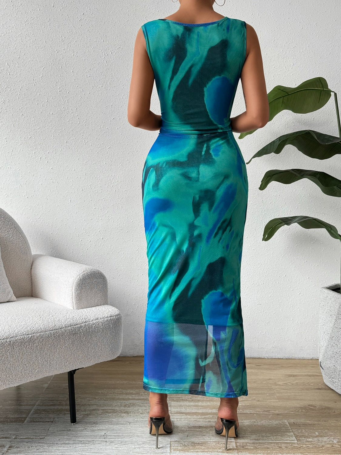 Stacey B's Slit Round Neck Midi Tank Dress