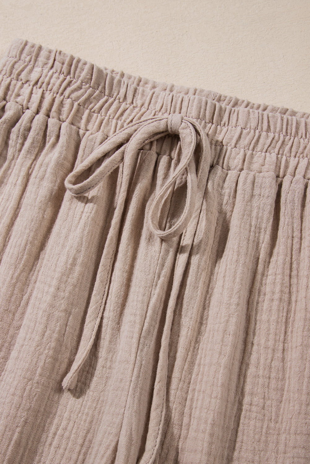 Stacey B's Smoke Gray Textured Loose Fit Drawstring High Waist Pants