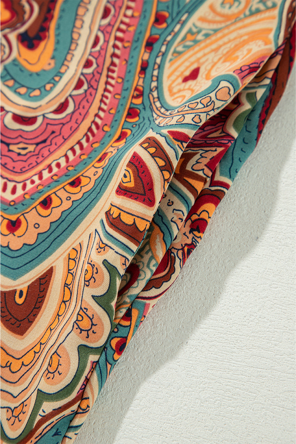 Stacey B's Paisley Printed Spaghetti Straps Elegant Wide Leg Jumpsuit