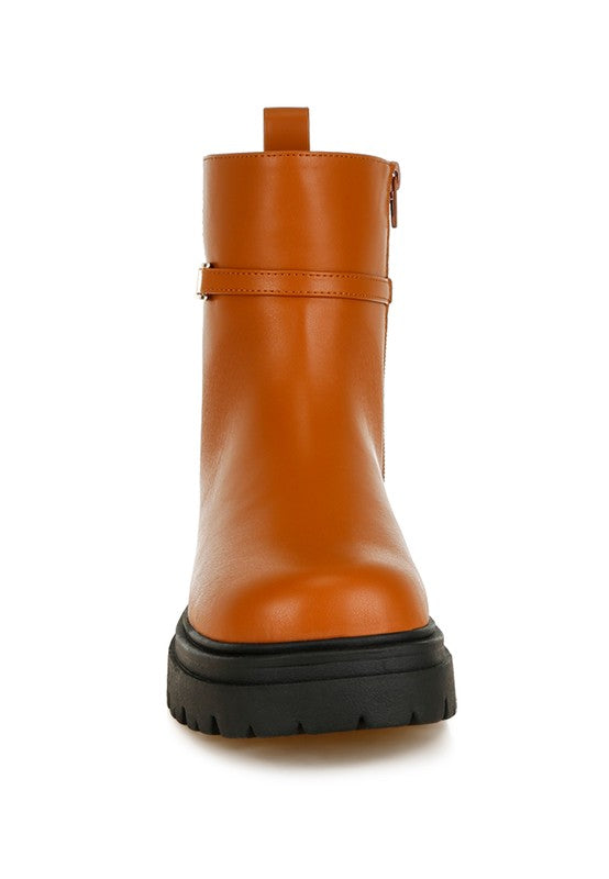 Stacey B's Corsac Buckle Belt Ankle Boots