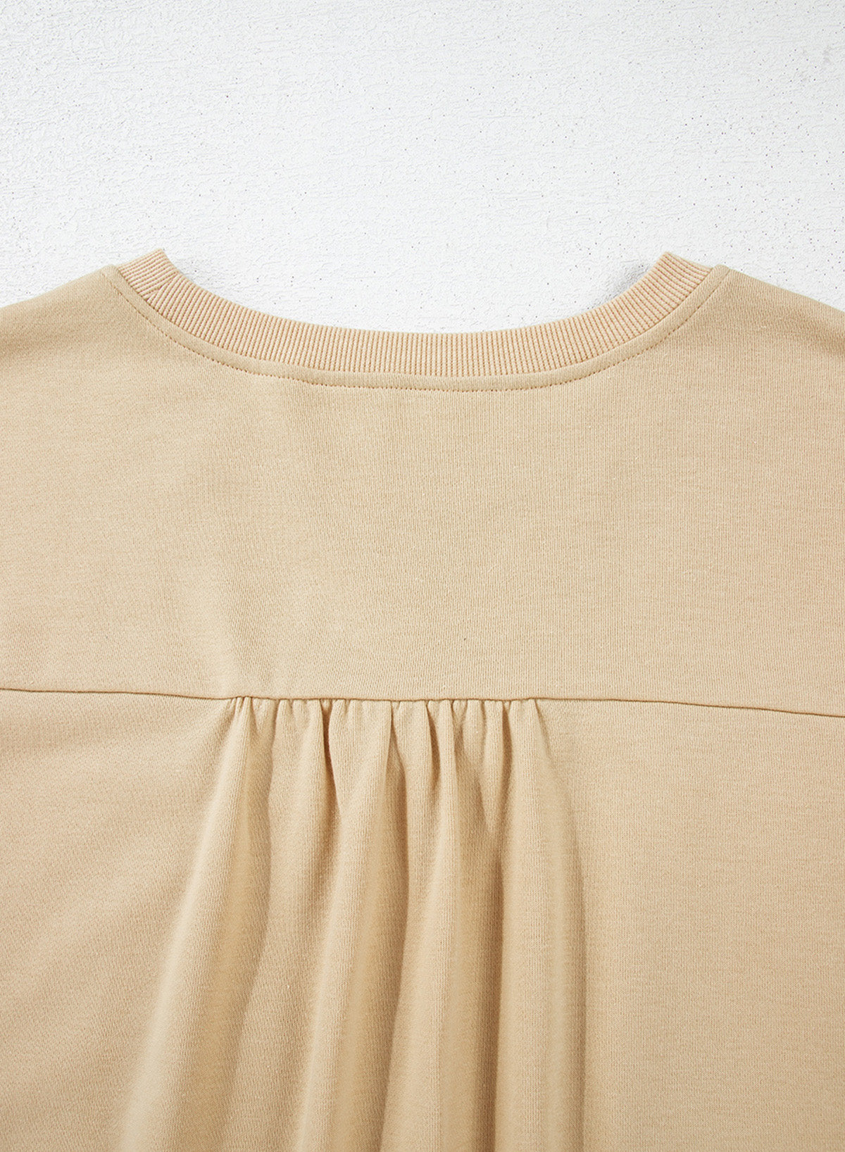 Stacey B's Parchment Ruffled Short Sleeve Bowknot Applique Crew Neck Plus Size Top