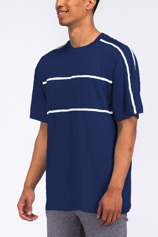 Stacey B's Round Neck Tape Stripe T- Shirt