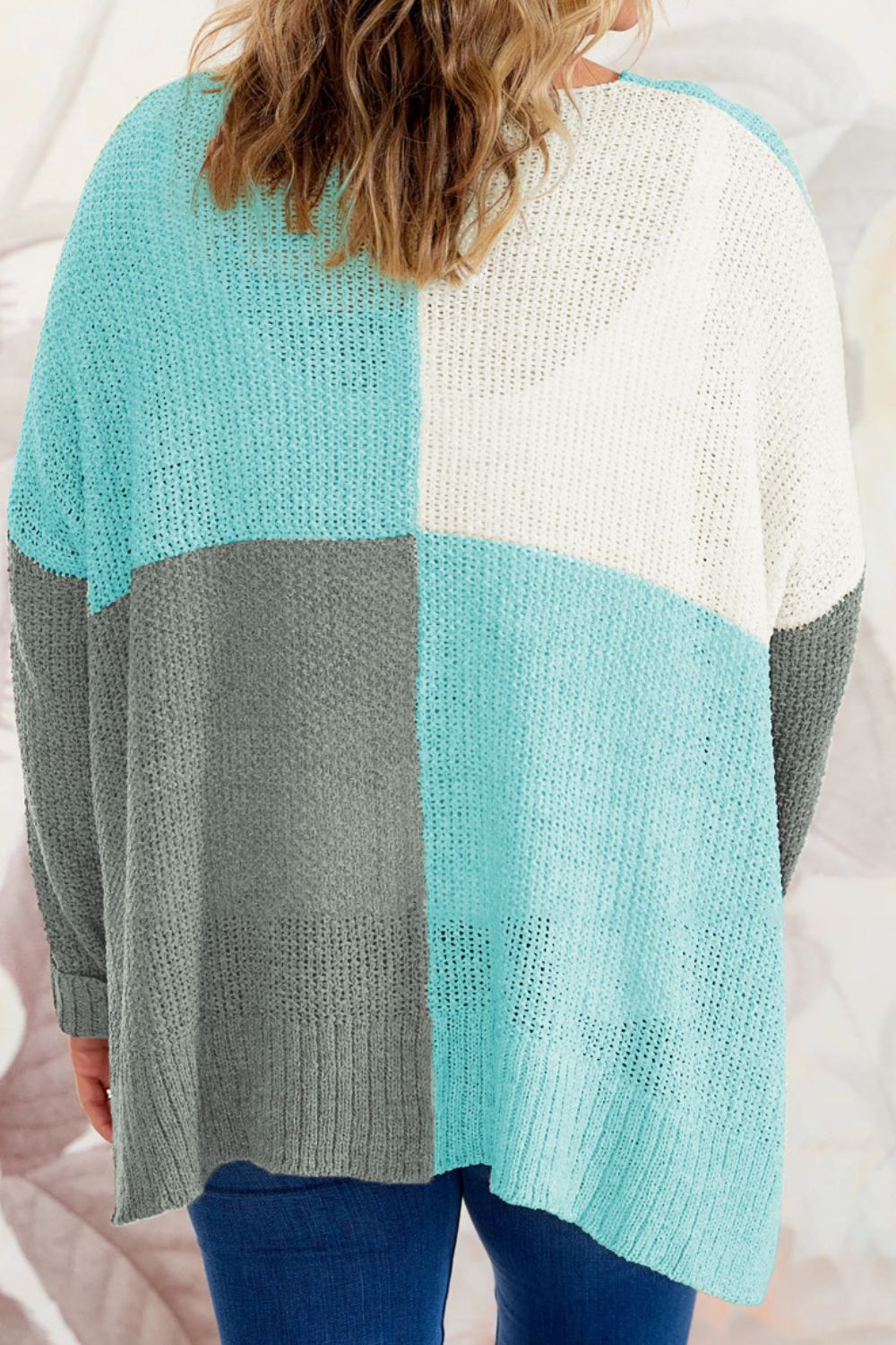 Stacey B's Color Block Round Neck Sweater