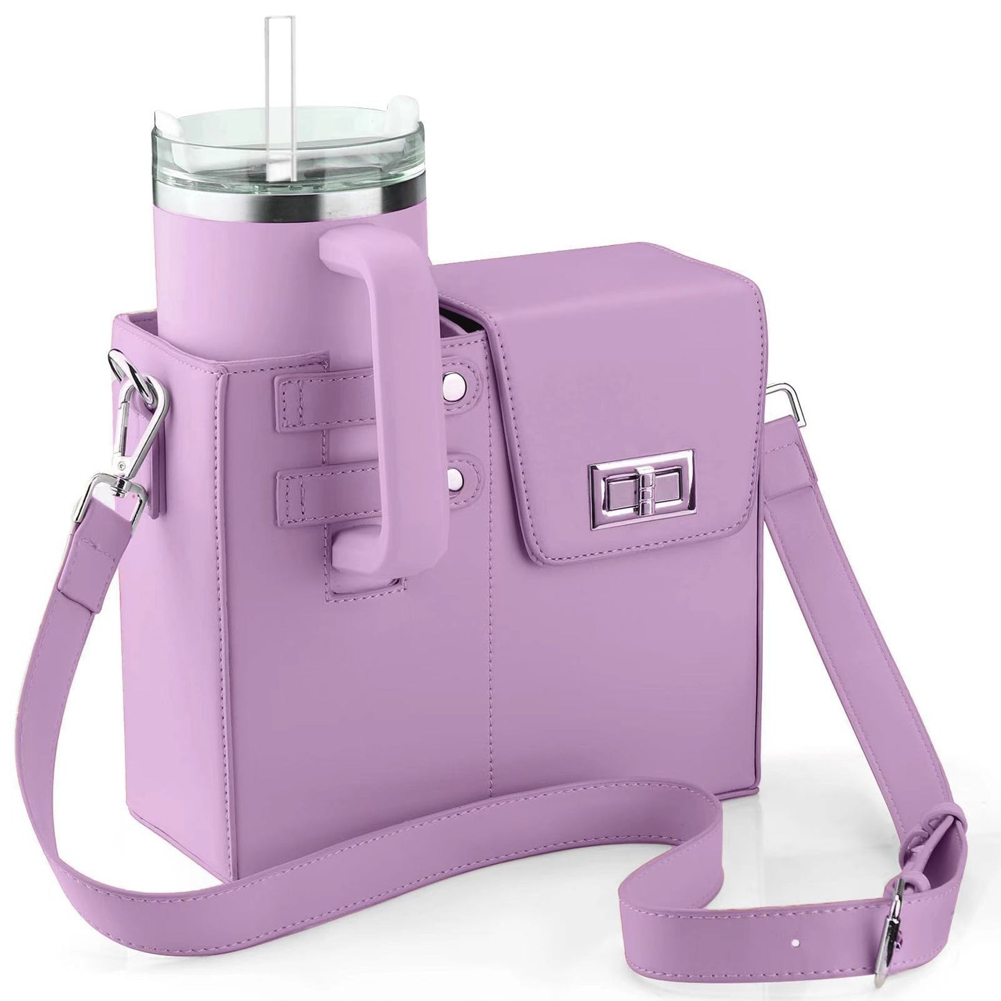 Stacey B's Outdoor Portable Beverage Bottle Bag, Universal Large Insulated Cup Pink Shoulder Crossbody Bottle Bag