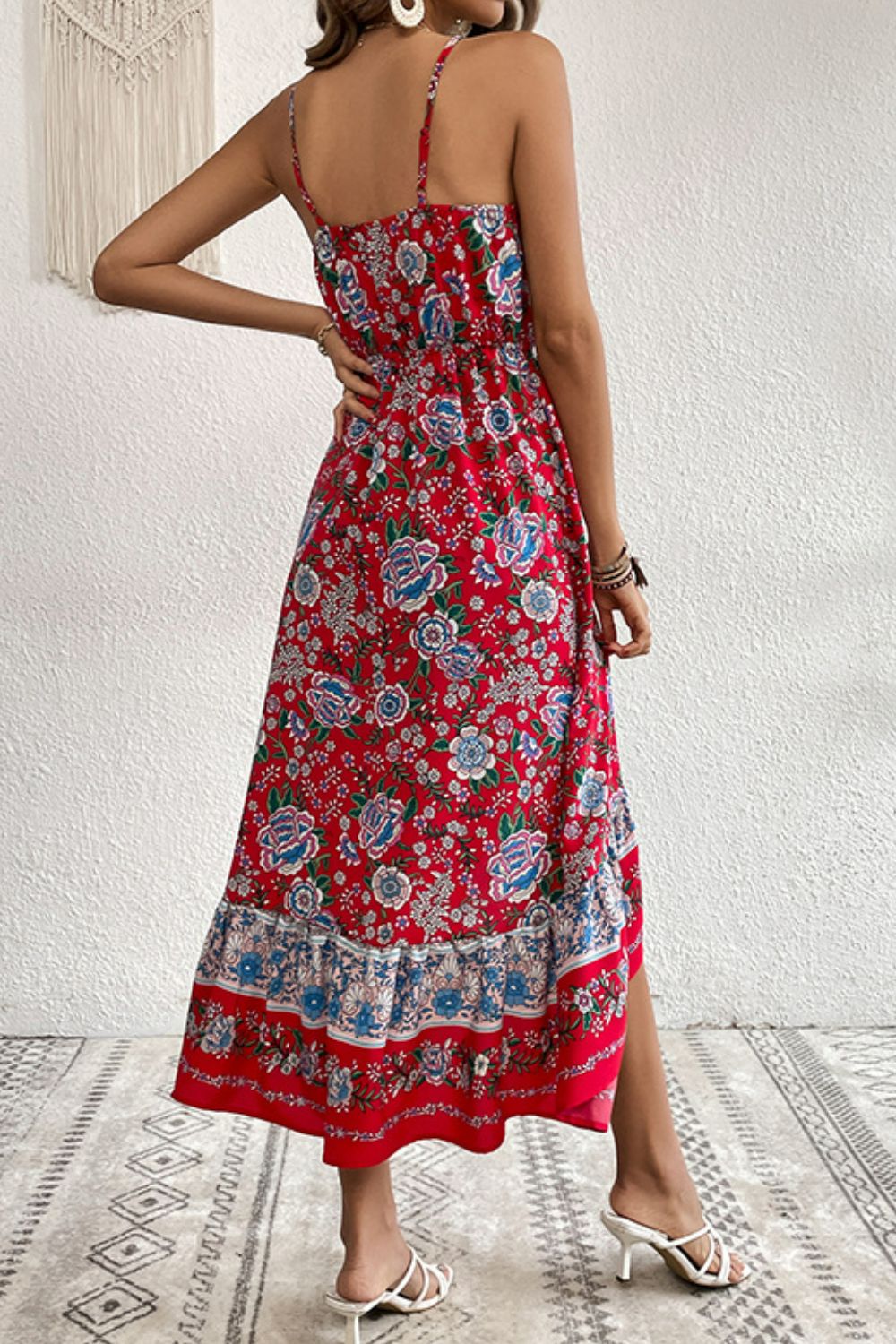 Stacey B's Bohemian Decorative Button Spaghetti Strap Dress