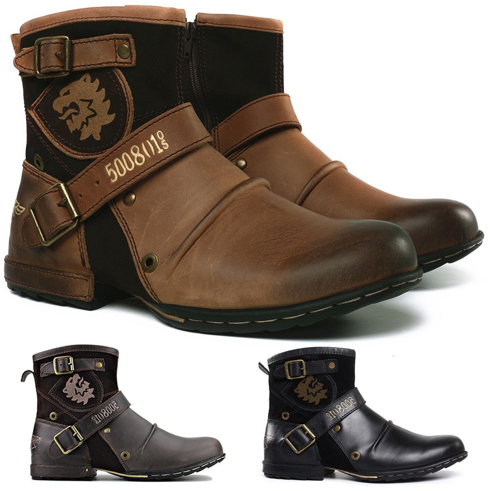 Stacey B's Western denim color changing Martin shoes for men leather shoes for men