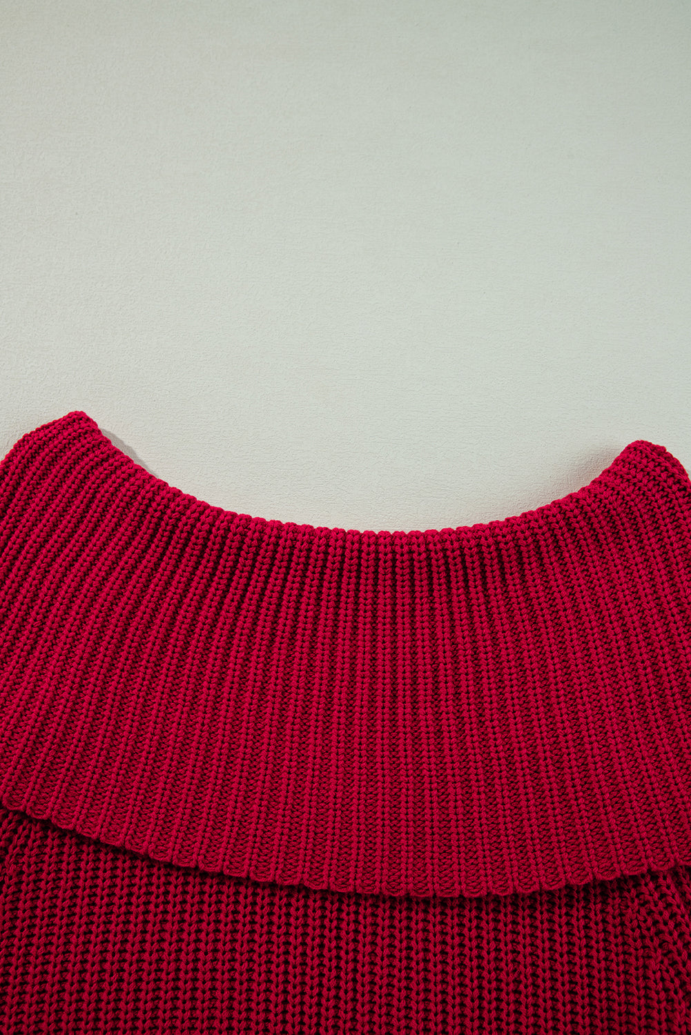 Stacey B's Racing Red Off-the-shoulder Knit Sweater