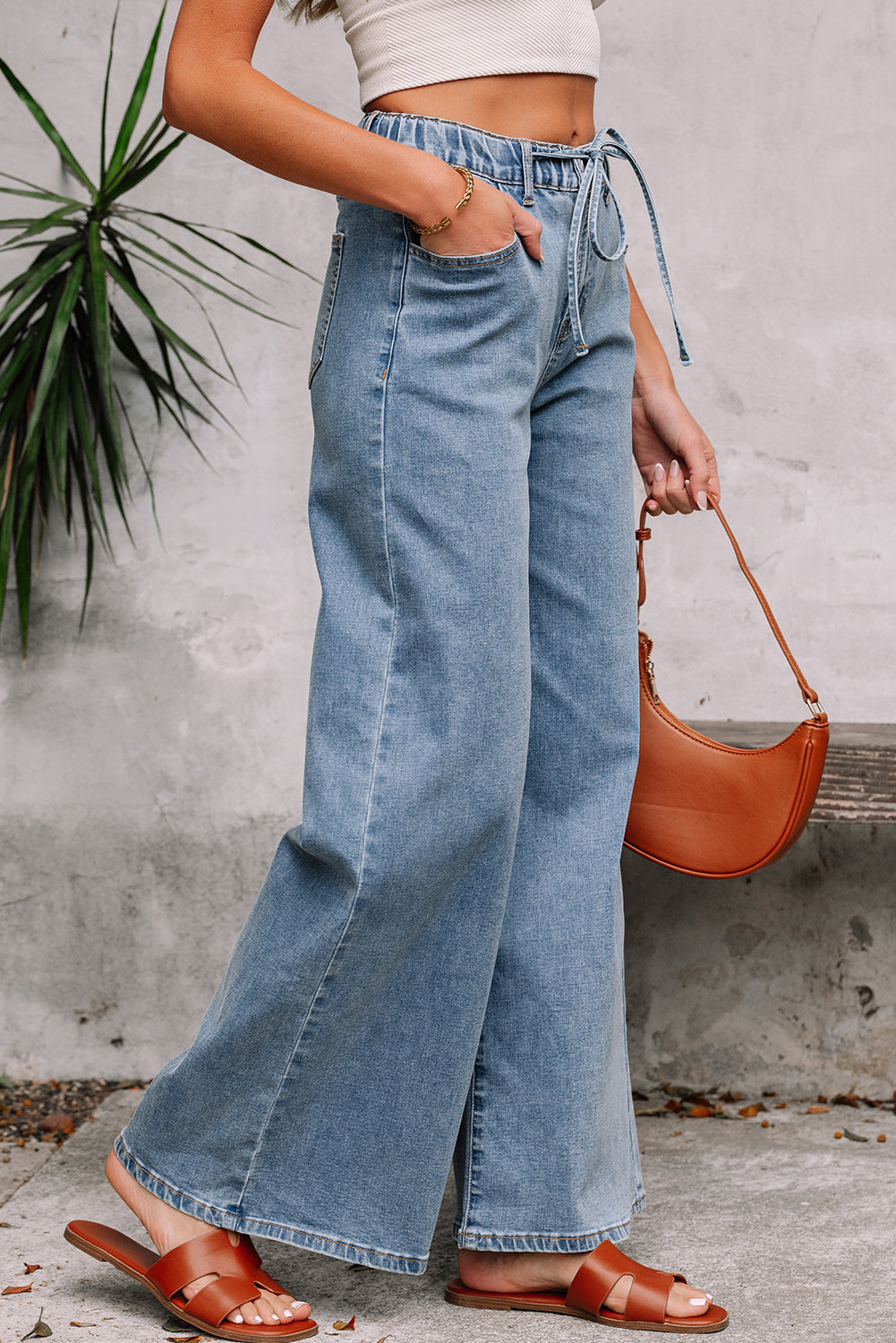 Stacey B's Dusk Blue Medium Wash Super Wide Leg Denim Pants