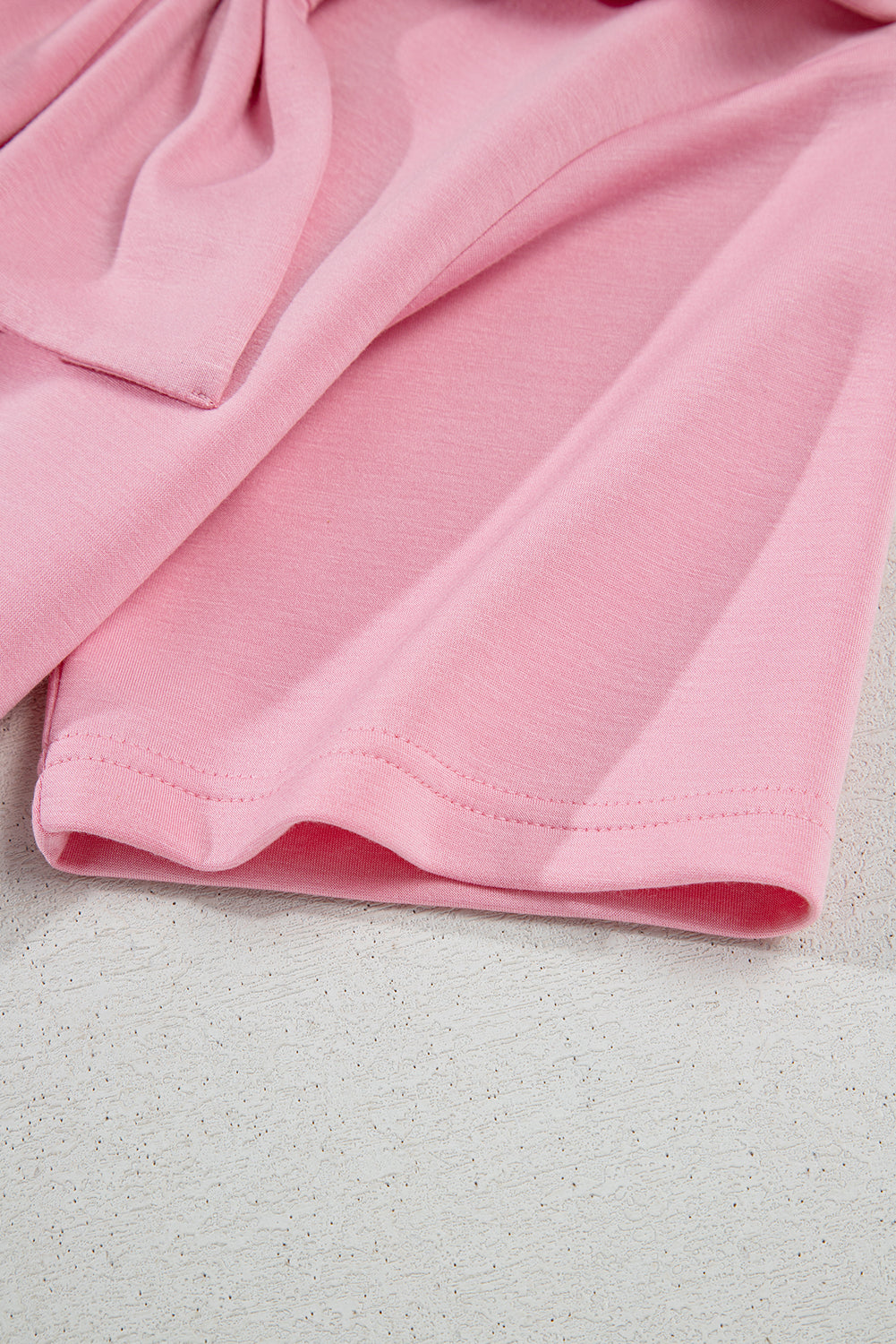 Stacey B's Pink Bow Applique Half Sleeve T-shirt