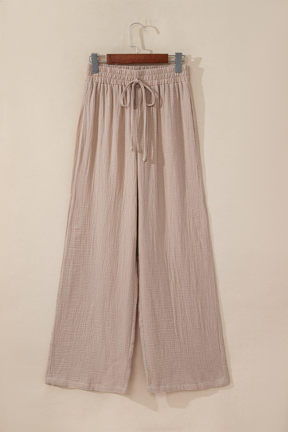 Stacey B's Smoke Gray Textured Loose Fit Drawstring High Waist Pants