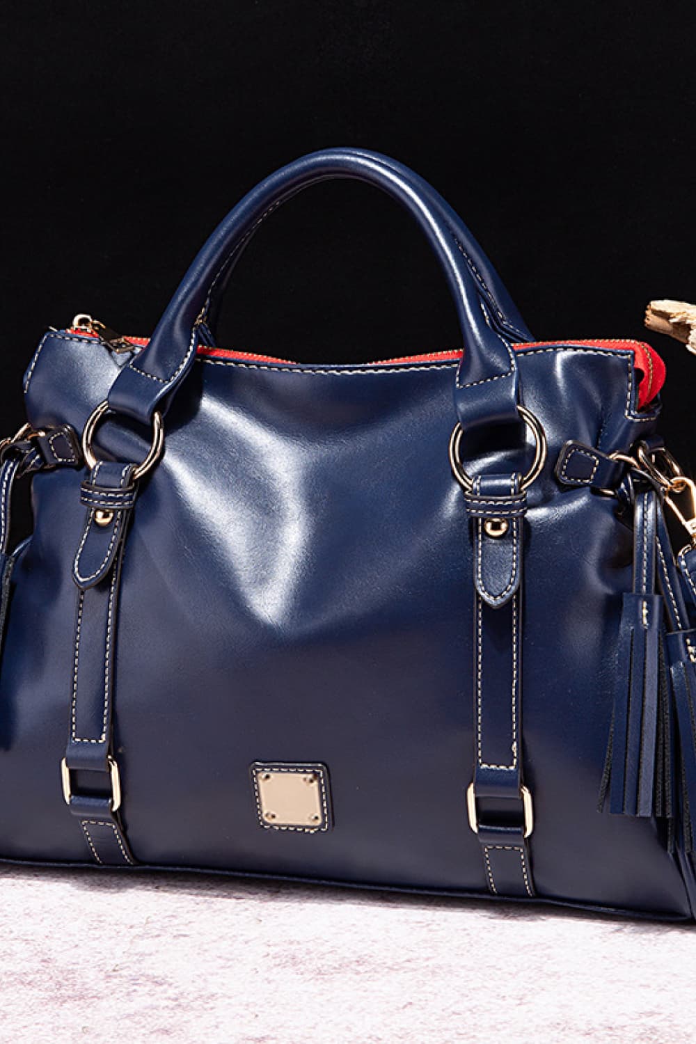 Stacey B's PU Leather Handbag with Tassels