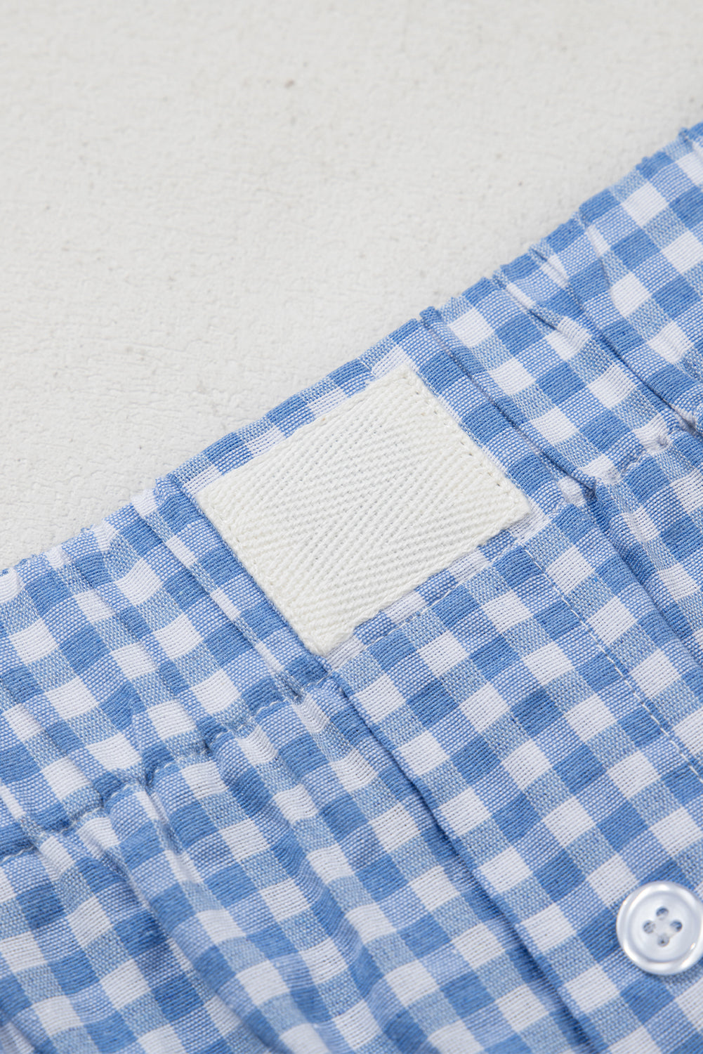 Stacey B's Blue Gingham Printed High Waist Shorts
