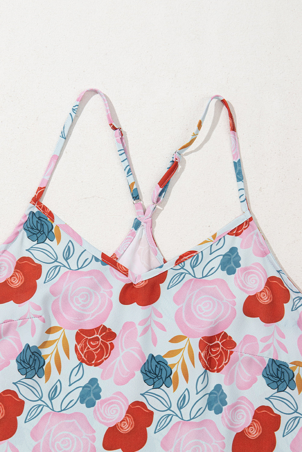 Stacey B's Multicolour Floral V Neck Cami Top and Ruffled Shorts Lounge Set