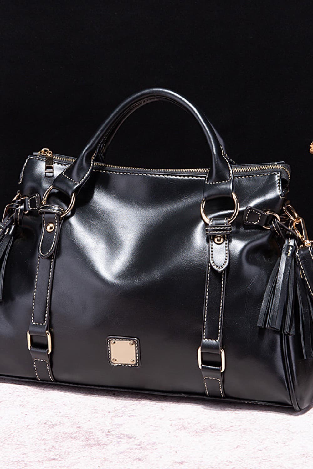 Stacey B's PU Leather Handbag with Tassels