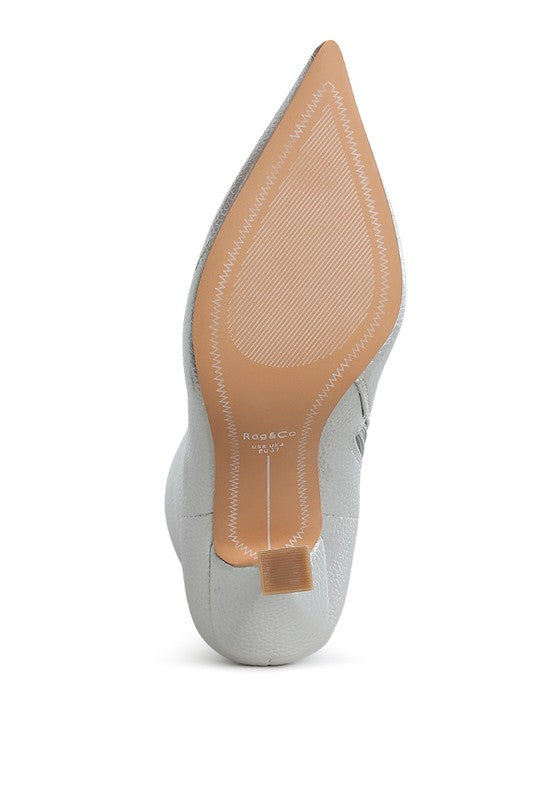 Stacey B's Farnak Metallic Pointed Toe Ankle Boots