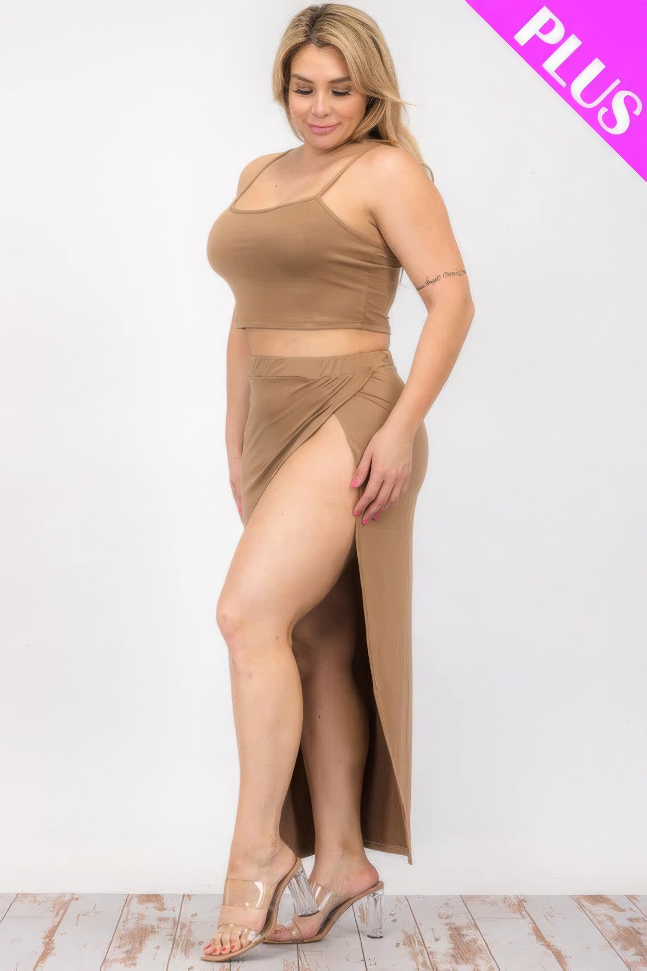Stacey B's Crop Cami & Split Thigh Maxi Skirt Set
