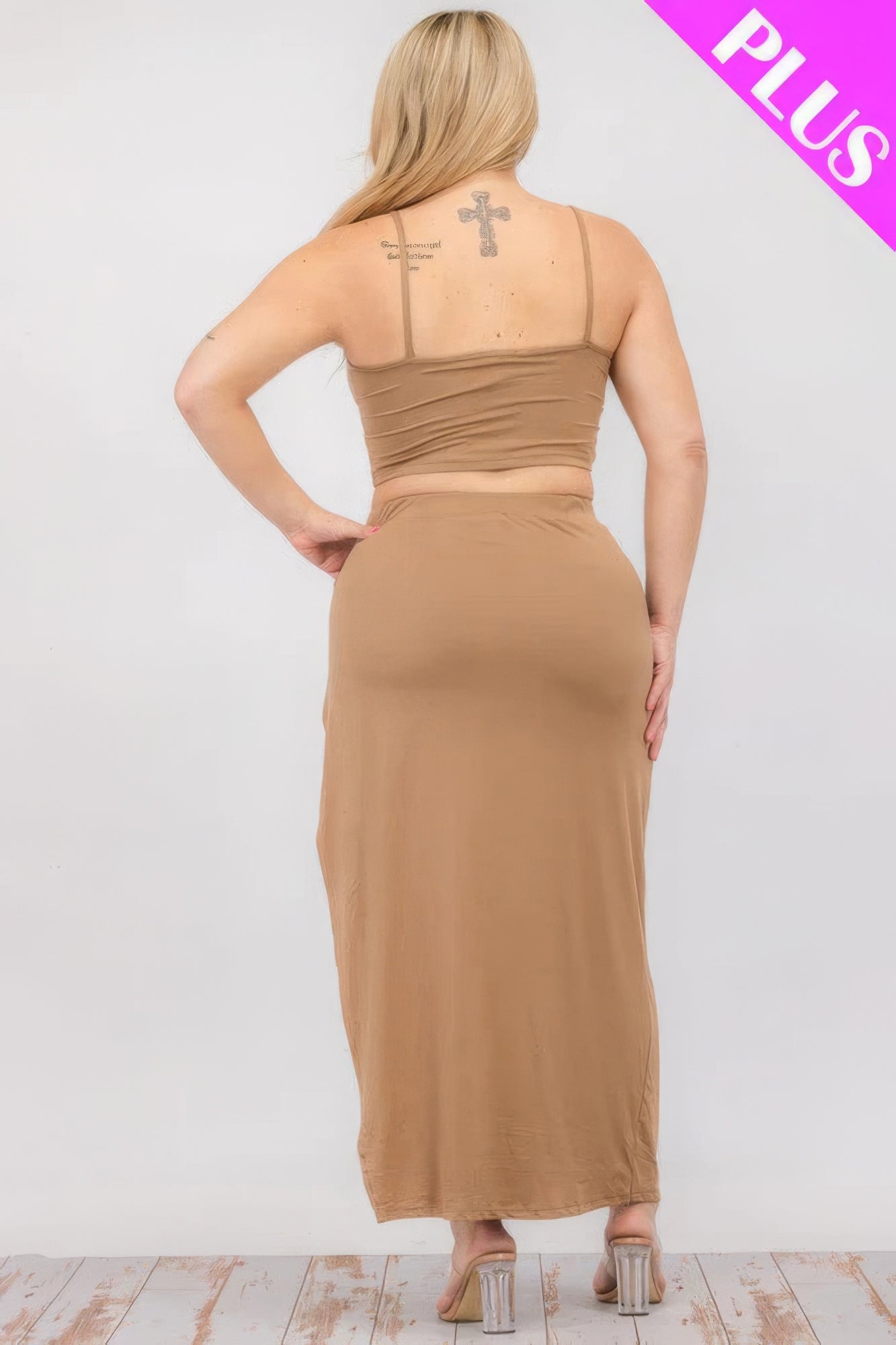 Stacey B's Crop Cami & Split Thigh Maxi Skirt Set