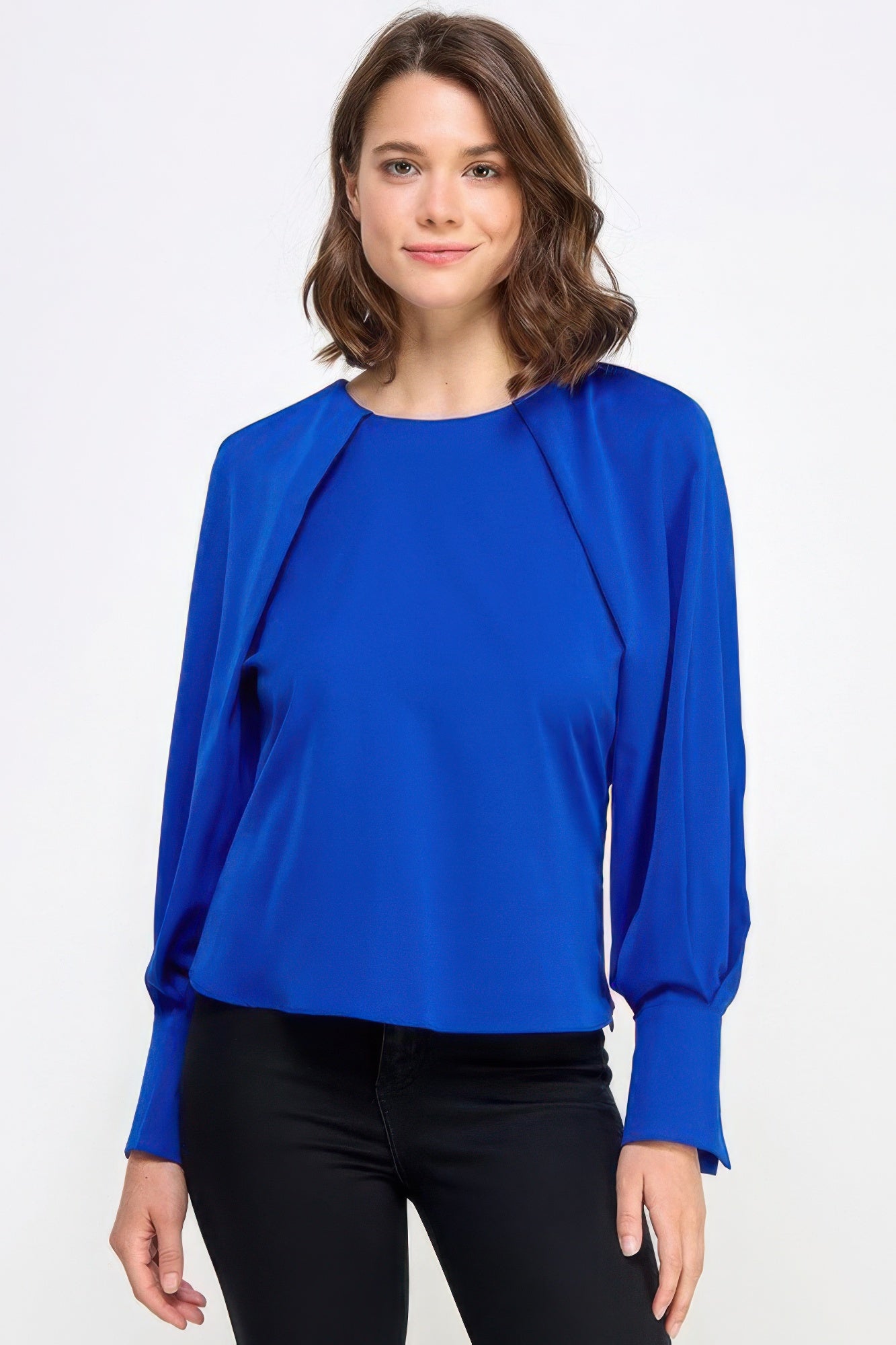 Stacey B's Raglan Long Sleeve Top With Back Neck Tie