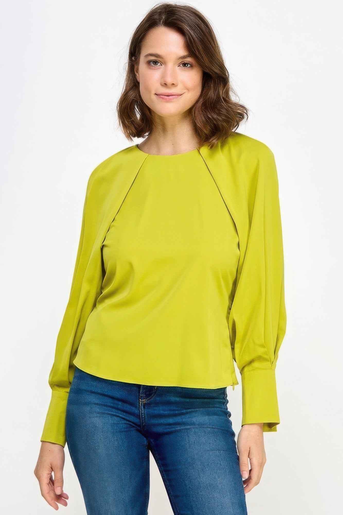 Stacey B's Raglan Long Sleeve Top With Back Neck Tie