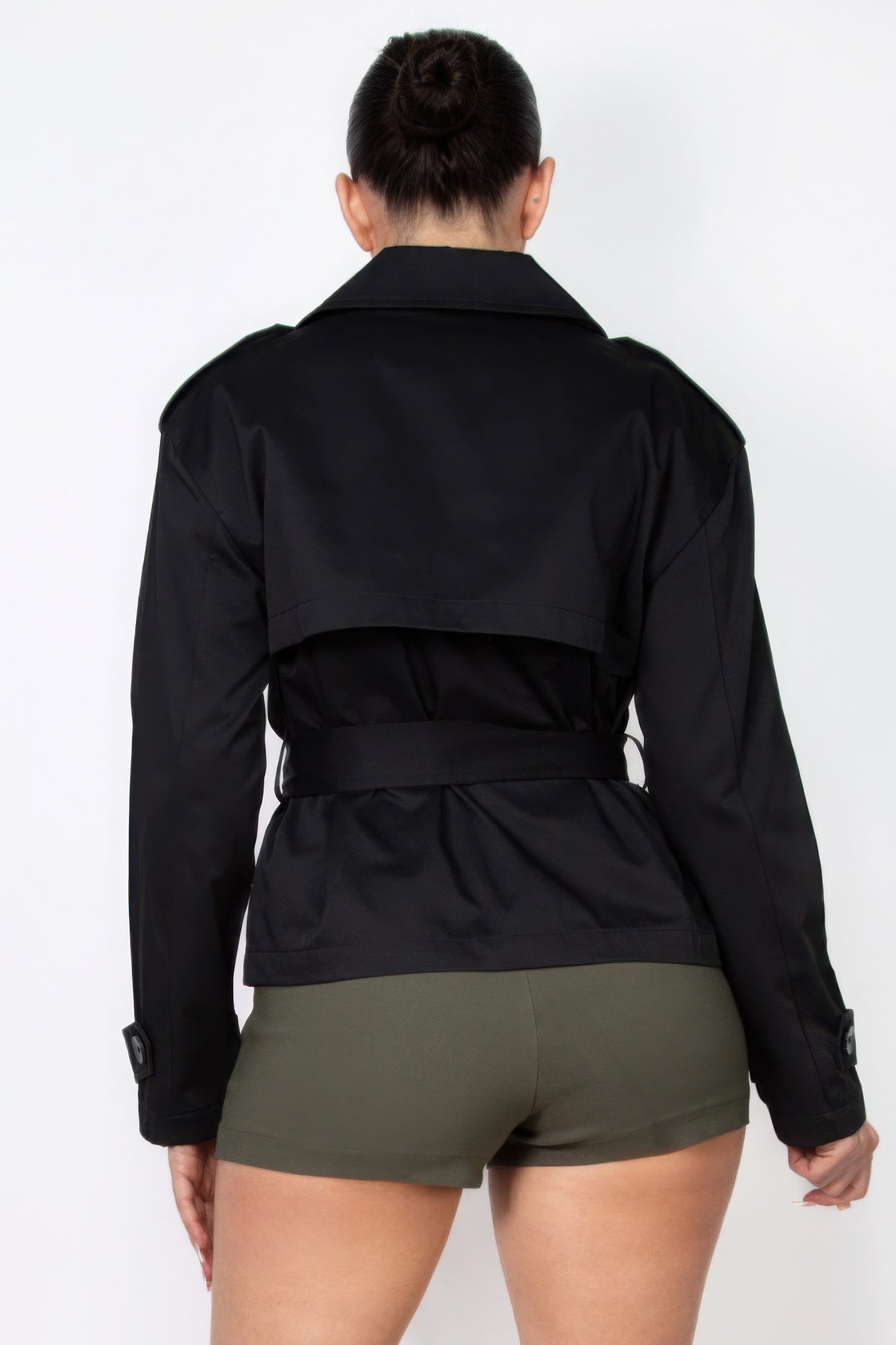 Stacey B's Double-breasted Waist-tie Trench Coat