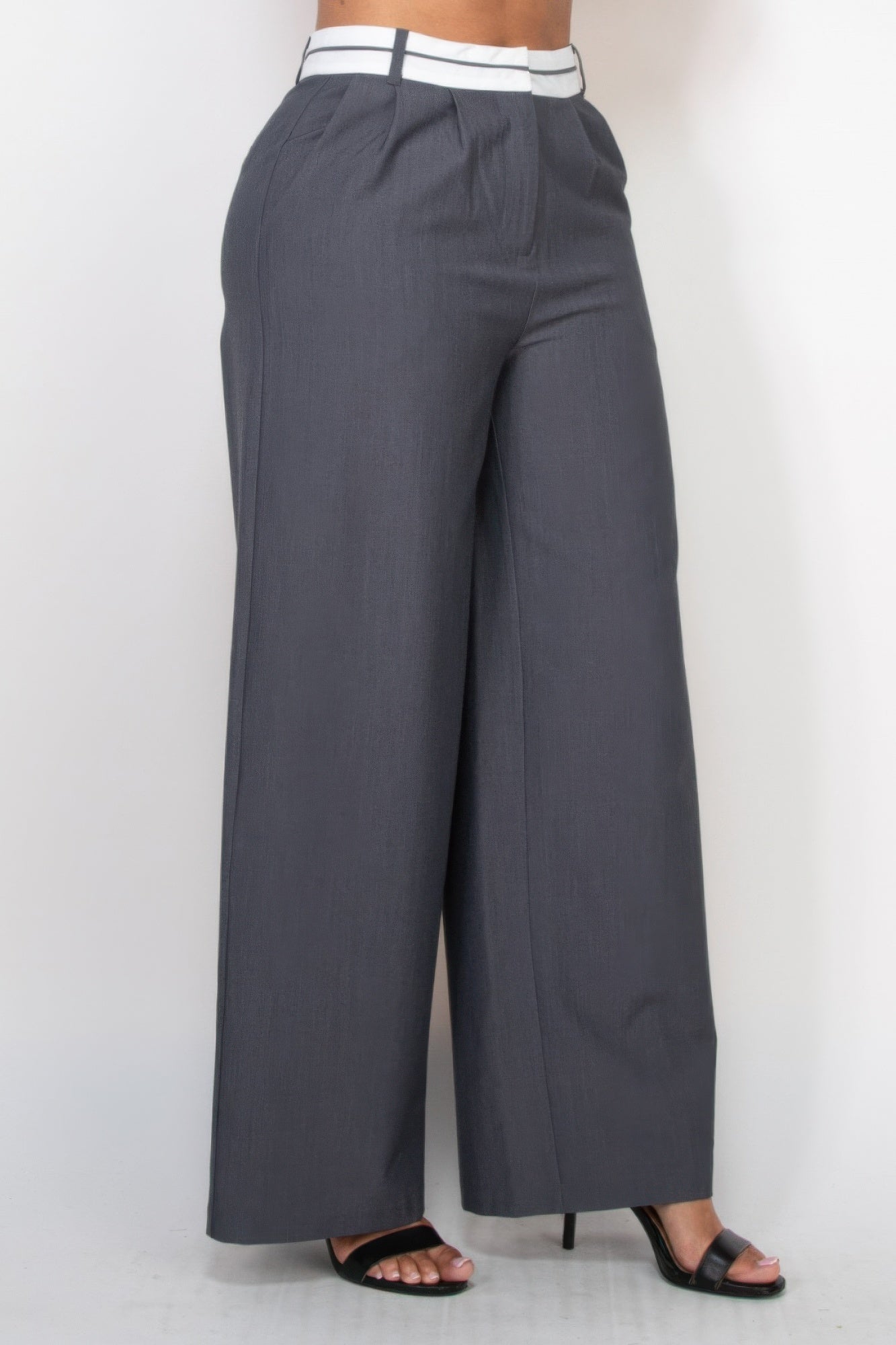 Stacey B's Pleated Double Waistband Pants