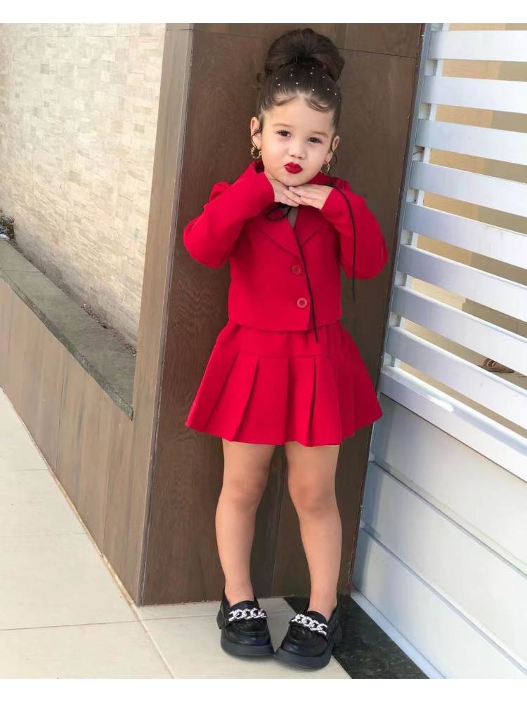 Stacey B's Pleated Solid Color Leisure Girl Clothing Sets