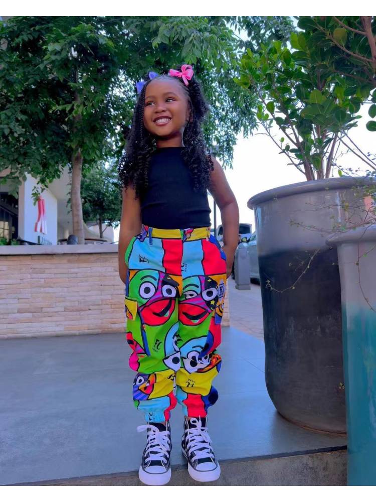 Stacey B's Pattern Crewneck Fitted Girl Clothing Sets