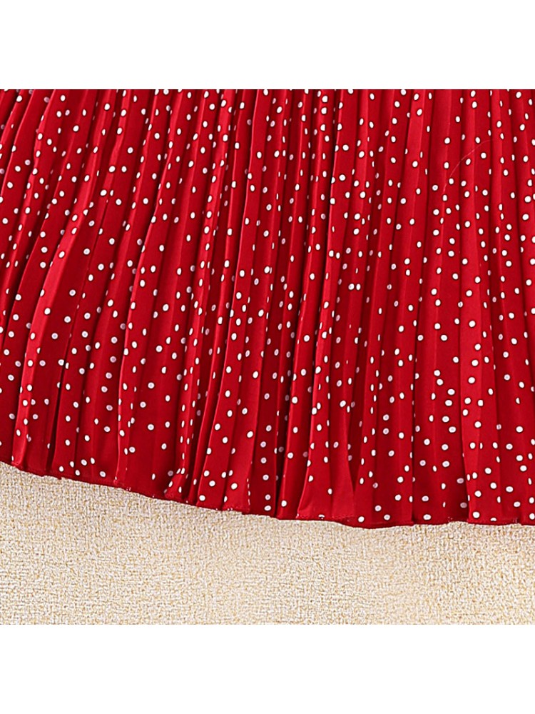 Stacey B's Bow Dots One Button Girl Dresses