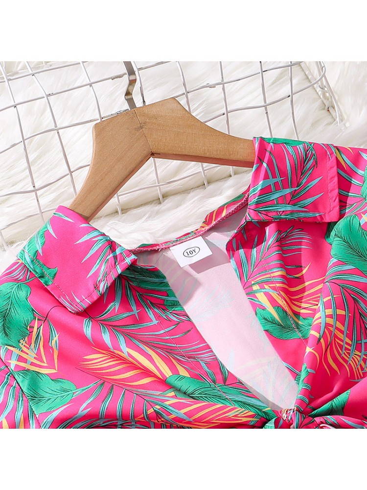 Stacey B's Contrast Color High-waisted Straight Leg Baggy Girl Clothing Sets