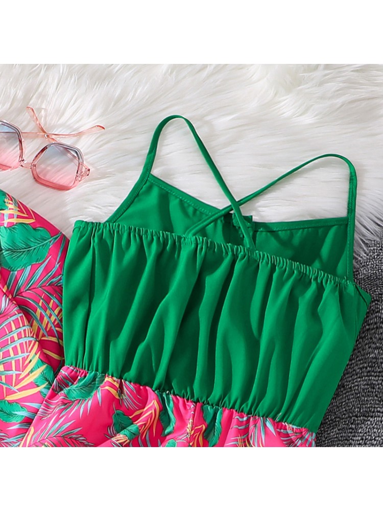Stacey B's Contrast Color High-waisted Straight Leg Baggy Girl Clothing Sets
