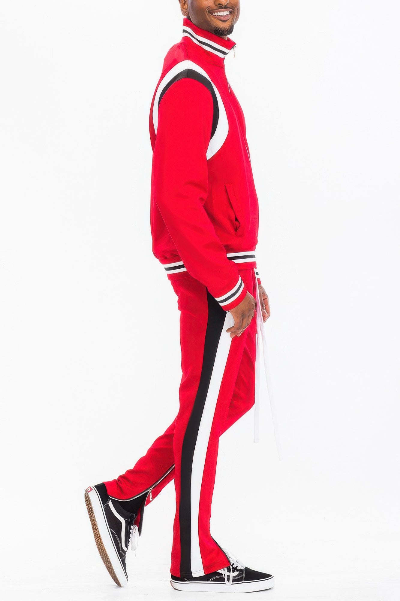 Stacey B's Mens Two Stripe Track Pants Track Jacket Set