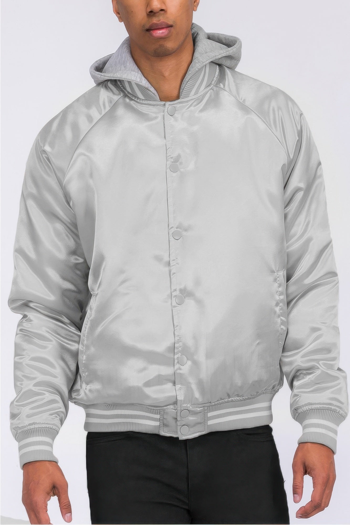 Stacey B's Satin Varsity Bomber Jacket