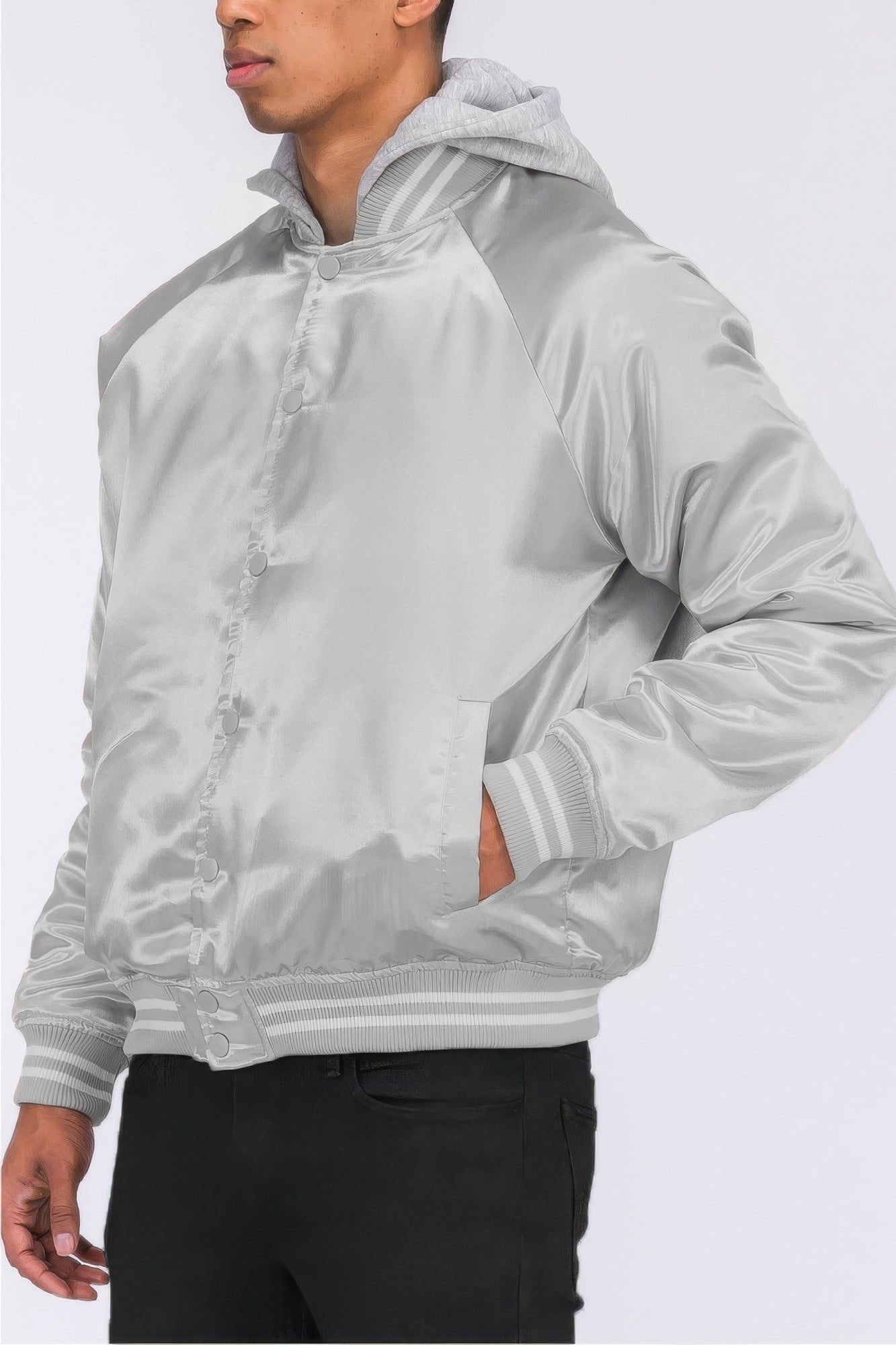 Stacey B's Satin Varsity Bomber Jacket