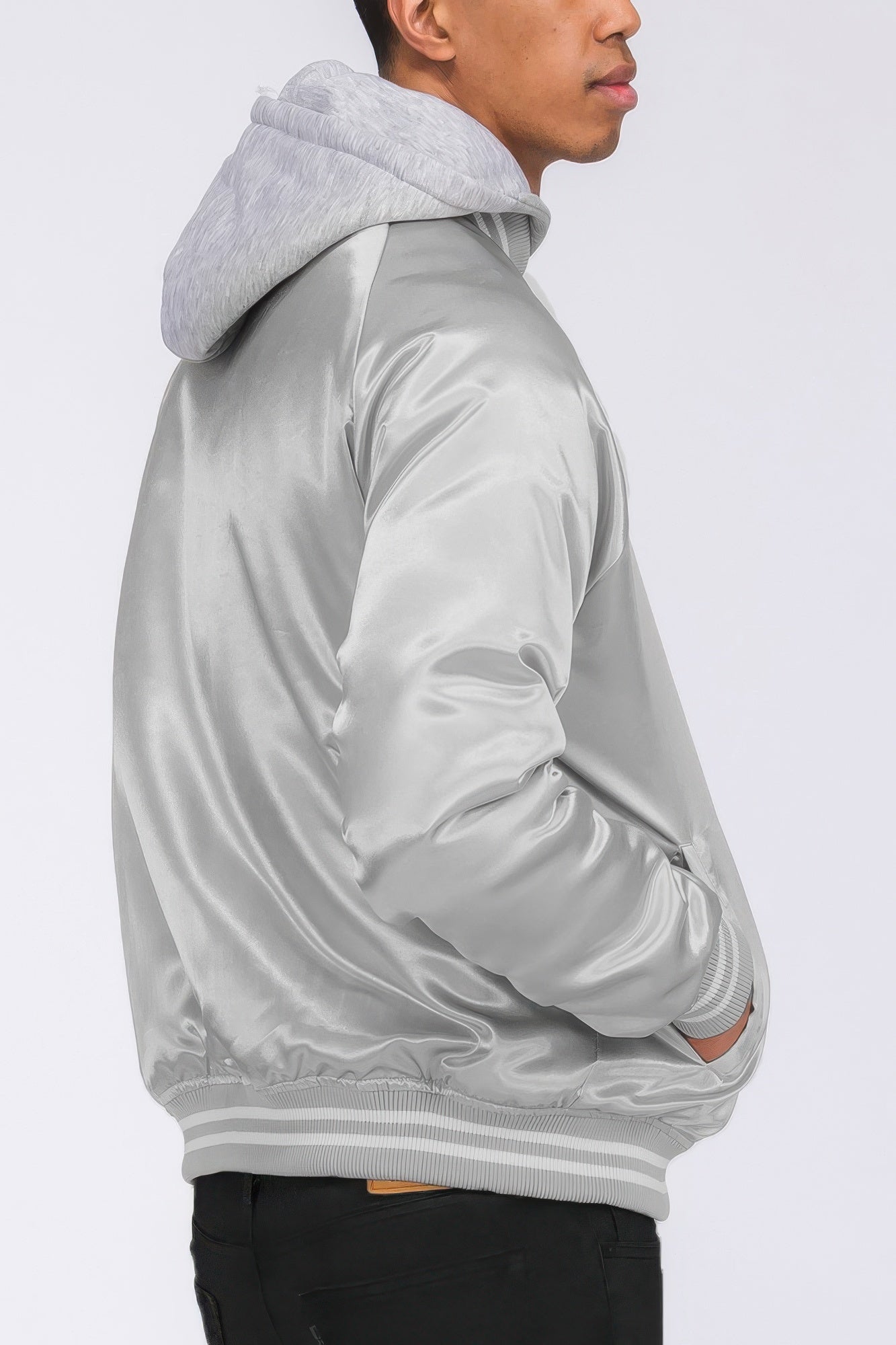 Stacey B's Satin Varsity Bomber Jacket