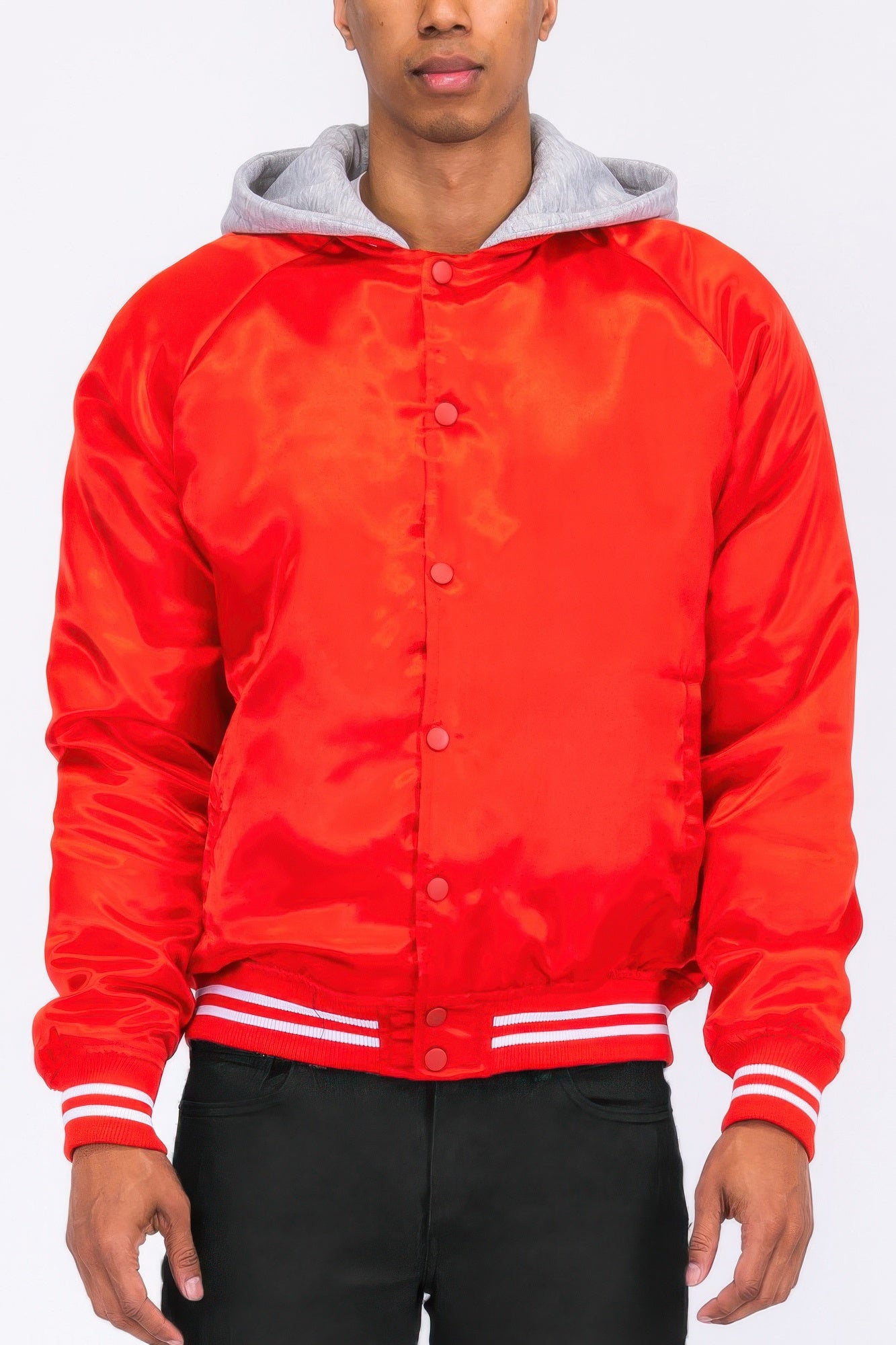 Stacey B's Satin Varsity Bomber Jacket