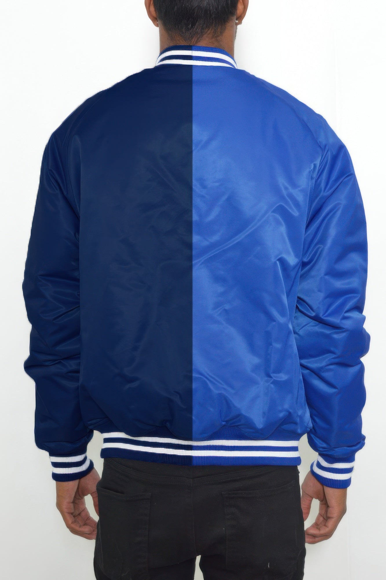 Stacey B's Color Block Two Tone Varsity Jacket