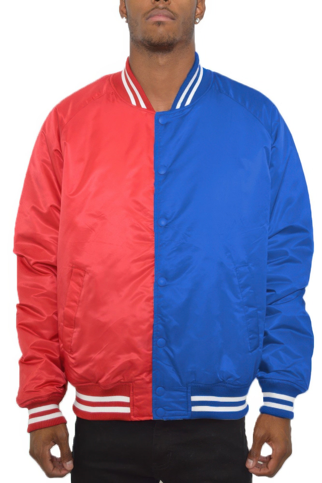 Stacey B's Color Block Two Tone Varsity Jacket